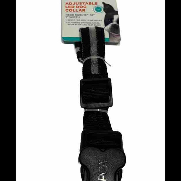 ASPCA MEDIUM Adjustable LED Dog Collar Black Size 15" - 18" - 1" Width NEW, - Picture 1 of 9